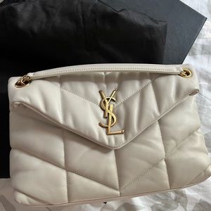 YSL, small puffer chain bag in quilted lambskin